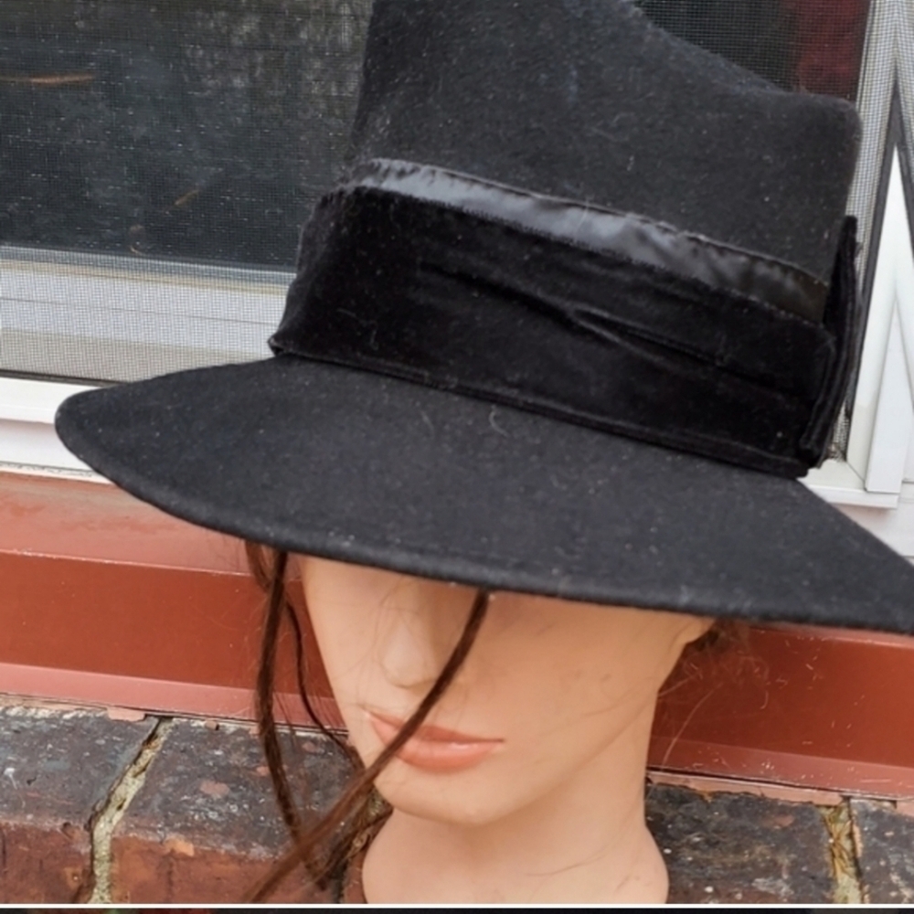 Vintage Rhinestone buckle Fair‎ Weather wool hat - Picture 7 of 10